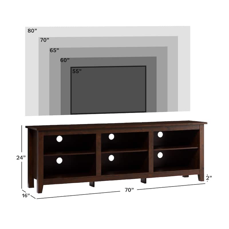 Middlebrook Designs 70-inch Wooden TV Stand with Open Storage