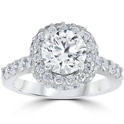 Certified 3 5/8ct Round DiamondEngagement Ring White Gold Lab Grown