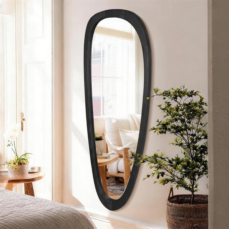 Irregular Mirror Asymmetrical Wood Wall Mirror