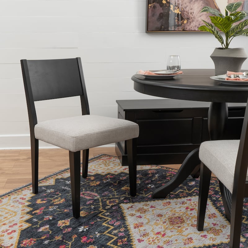 Josie Black Wooden 4-Piece Nook Table and Dining Chair Set with 2 Chairs