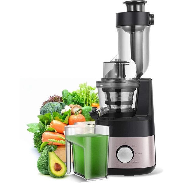 Free Slow Jucier with Ice Cream Maker Function. Masticating Juicer