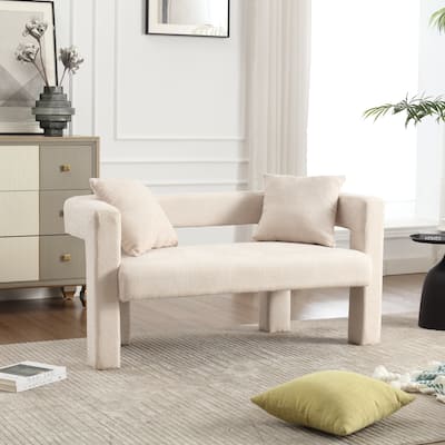 Roomfitters Chenille Loveseat Sofa, Upholstered 2-Seater Accent Couch for Living Room, Bedroom or Lounge Area