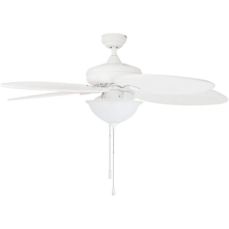 52" Prominence Home Palm Valley Tropical LED Ceiling Fan, White