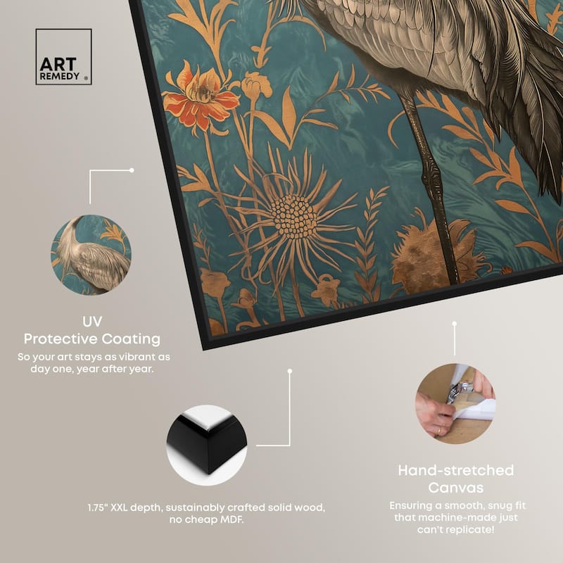 Graceful Grus Gaze Canvas by Art Remedy