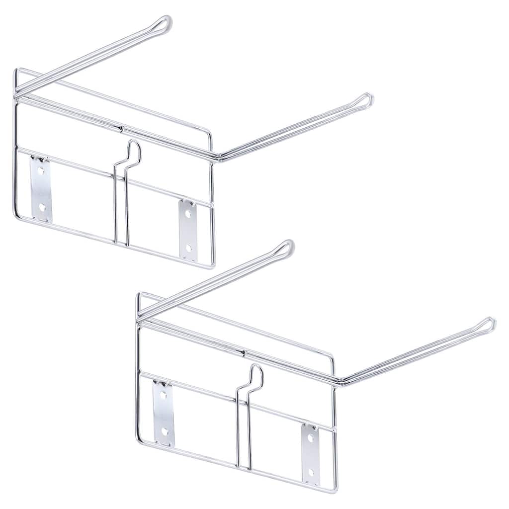 2 Pack T-Shirt Shopping Bag Rack Stand Store Holder Dispenser Grocery Bag Holder - Silver
