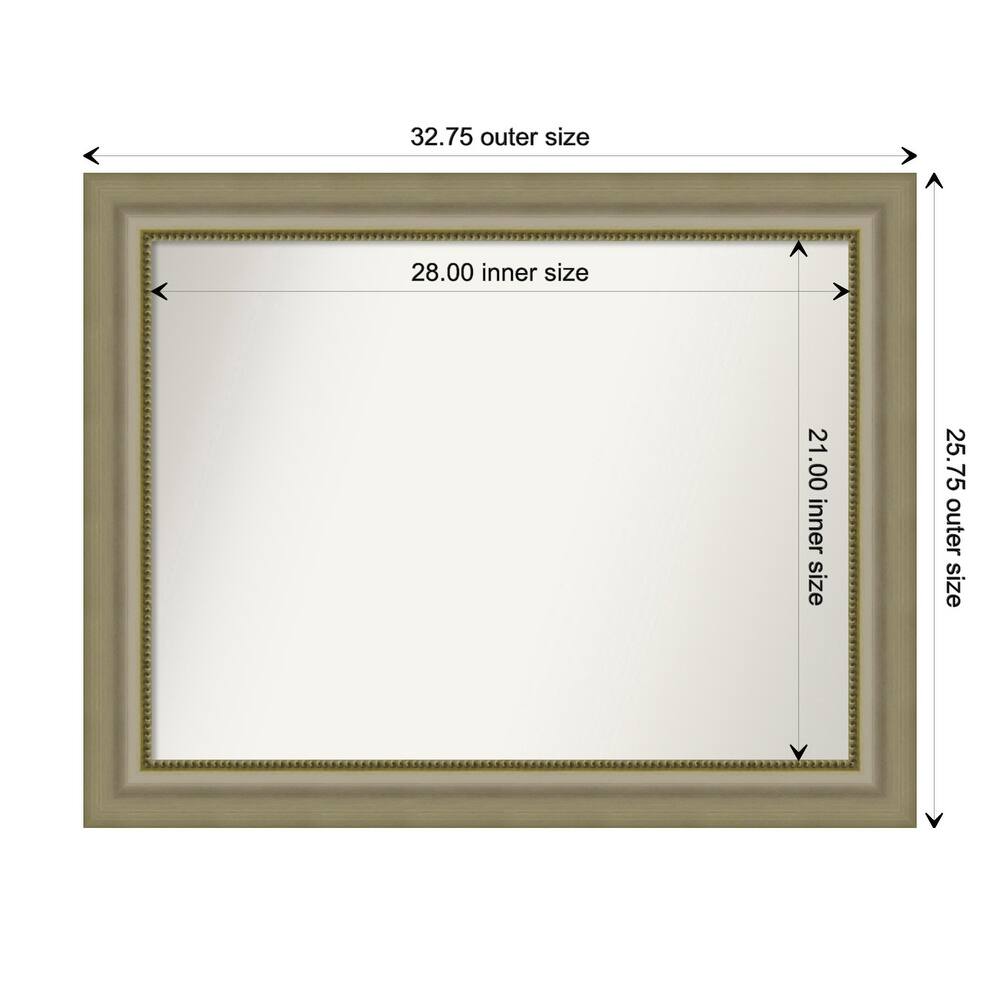 Vegas Silver Framed Non-Beveled Custom Wall Mirror, Bathroom Vanity Mirror