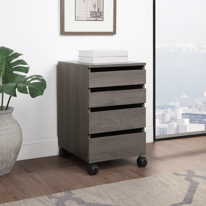 Holly Mobile Storage Cart - Farm Oak Finish