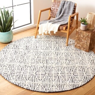 SAFAVIEH Handmade Ebony Shafeeka Modern Trellis Wool Rug