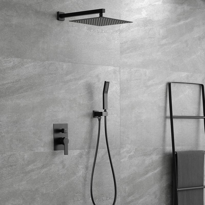 Clihome 1-Spray Patterns 12 in. Wall Mount Dual Shower Heads - 12"