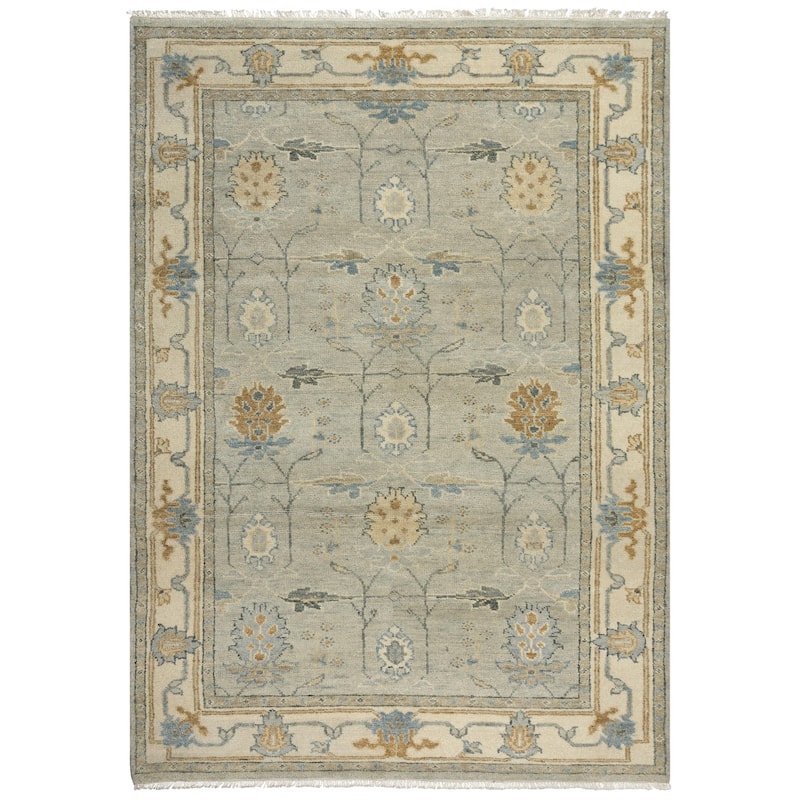 Alora Decor Abby Neutral Beige Classical Hand-knotted Hand-spun Wool Rug