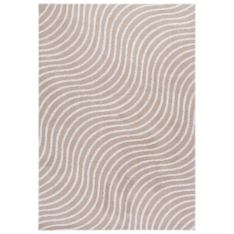 SAFAVIEH Wave Lidewij Modern Rug - Beige/Ivory - 4' x 6'
