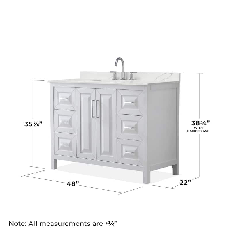 Wyndham Collection WCV252548S-QTZ-US3MXX Daria 48" Free Standing