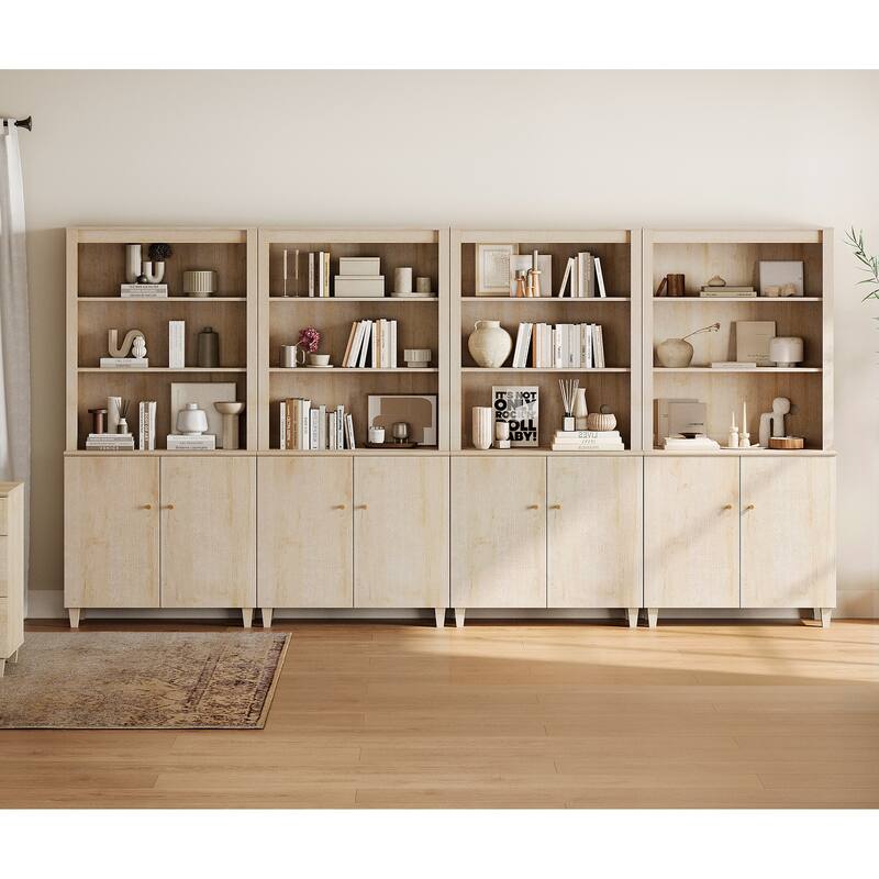 Modern 71" Tall Bookcase with Shelves & Storage Cabinet for Home Office
