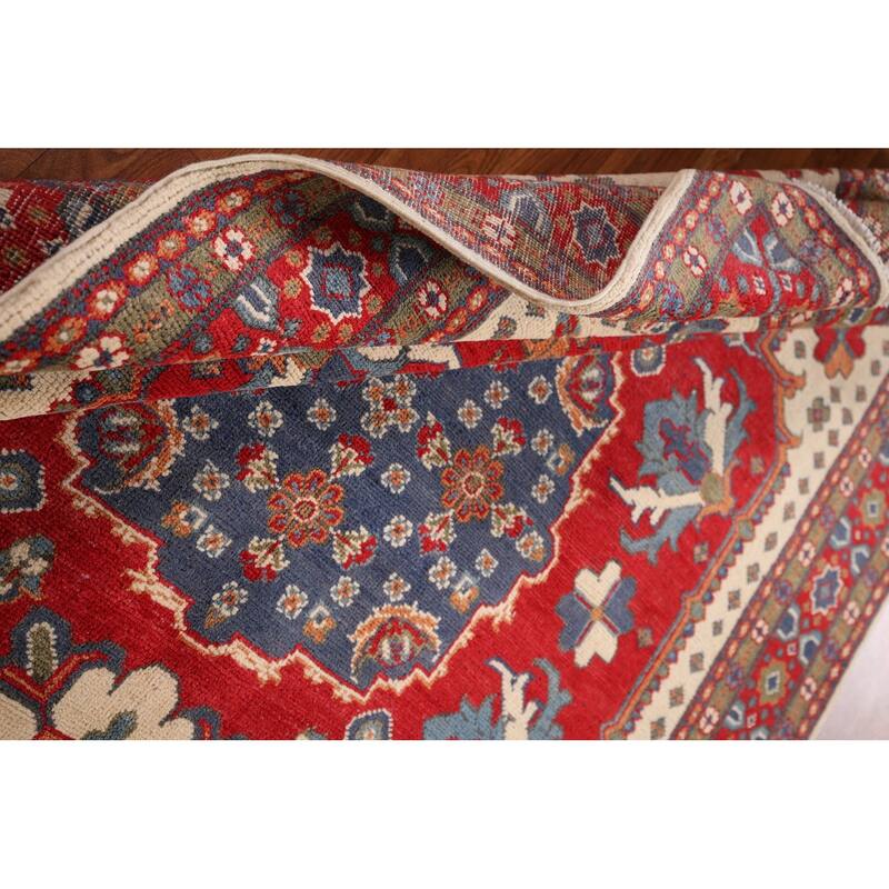 Kazak Oriental Area Rug Hand-Knotted Traditional Wool Carpet - 4'11" x 6'8"