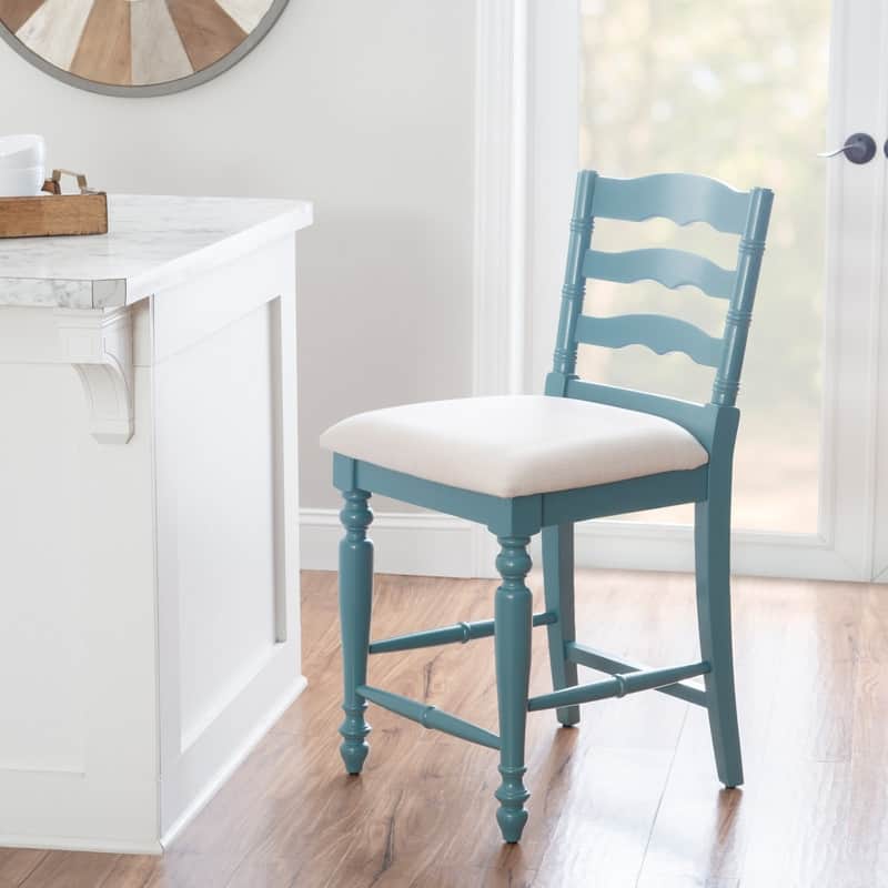 Linon Mason Antique Blue Counter Stool