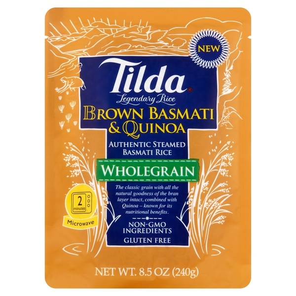 Tilda Whole Grain - Brown Basmati and Quinoa - Case of 6 - 8.5 oz.