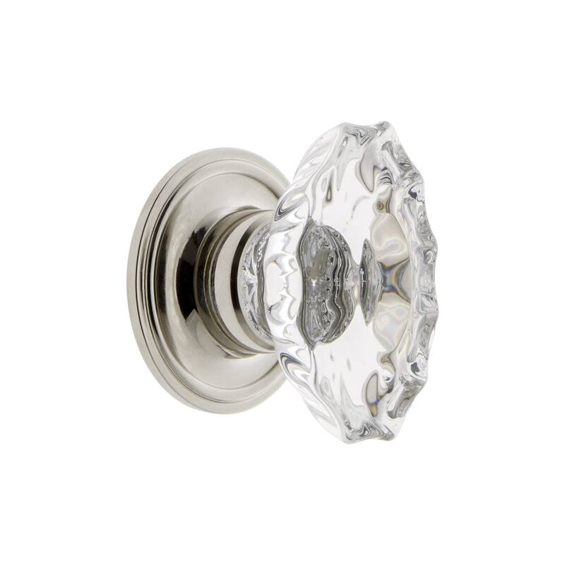 Grandeur BIAR-CRYS-KNOB-GEO Biarritz 1-3/4" Crystal Fluted Farmhouse - Polished Nickel
