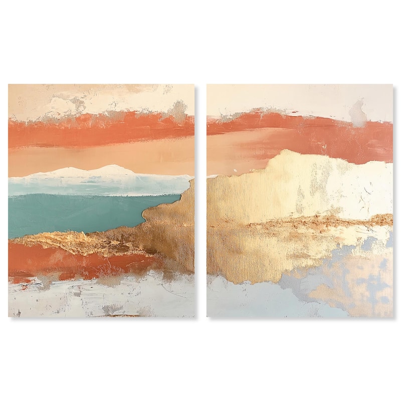 Earthy Glow I Canvas Set of 2 by Art Remedy, Gallery Wrapped - 24" x 30"