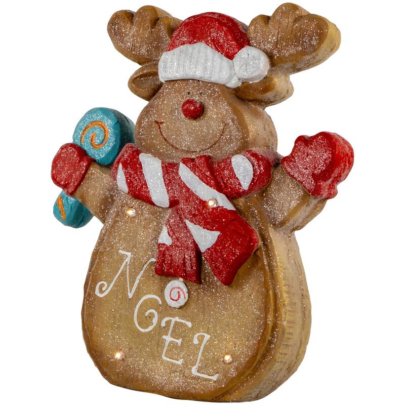 LED Lighted "Noel" Gingerbread Reindeer Christmas Decoration - 14.25"
