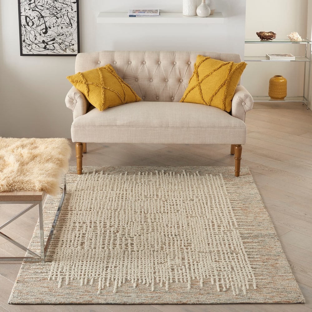 Nourison Vail Textured Wool Modern Crosshatch Area Rug