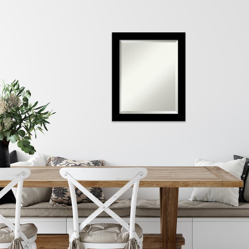 Brushed Beveled Framed Wall Mirror - Brushed Black