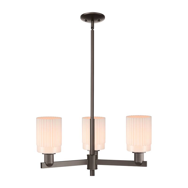 Innovations Lighting Endless Possibilities Arcadia - Hadley - 3 Light 26" Stem Hung Chandelier - Oil Rubbed Bronze/Matte White