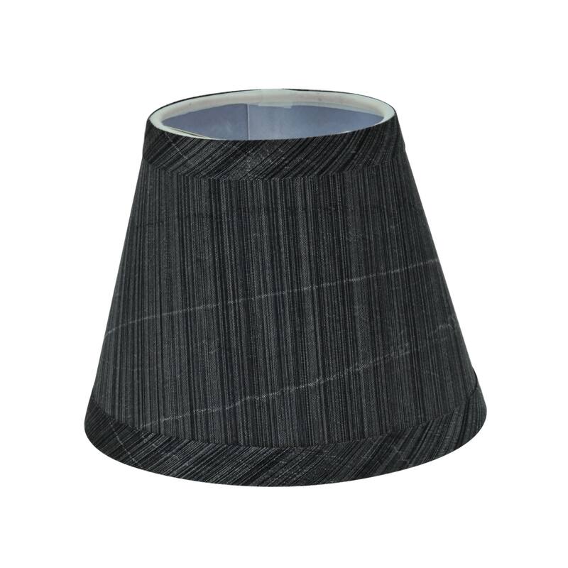 Aspen Creative Hardback Empire Chandelier Clip-On Lamp Shade (2 Pack), Grey & Black, (3" x 5" x 4")