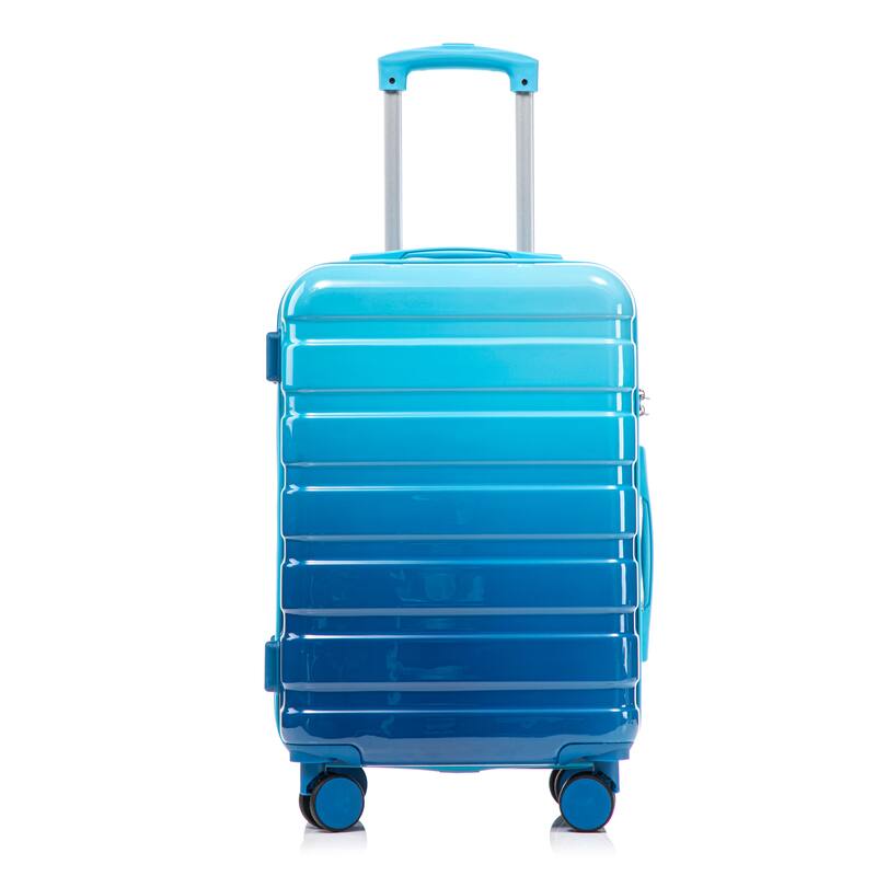 14In 20In 2 pcs in PC Spinner Wheel Luggage, Carry on Suitcase, With Gradient Color and Combination Lock