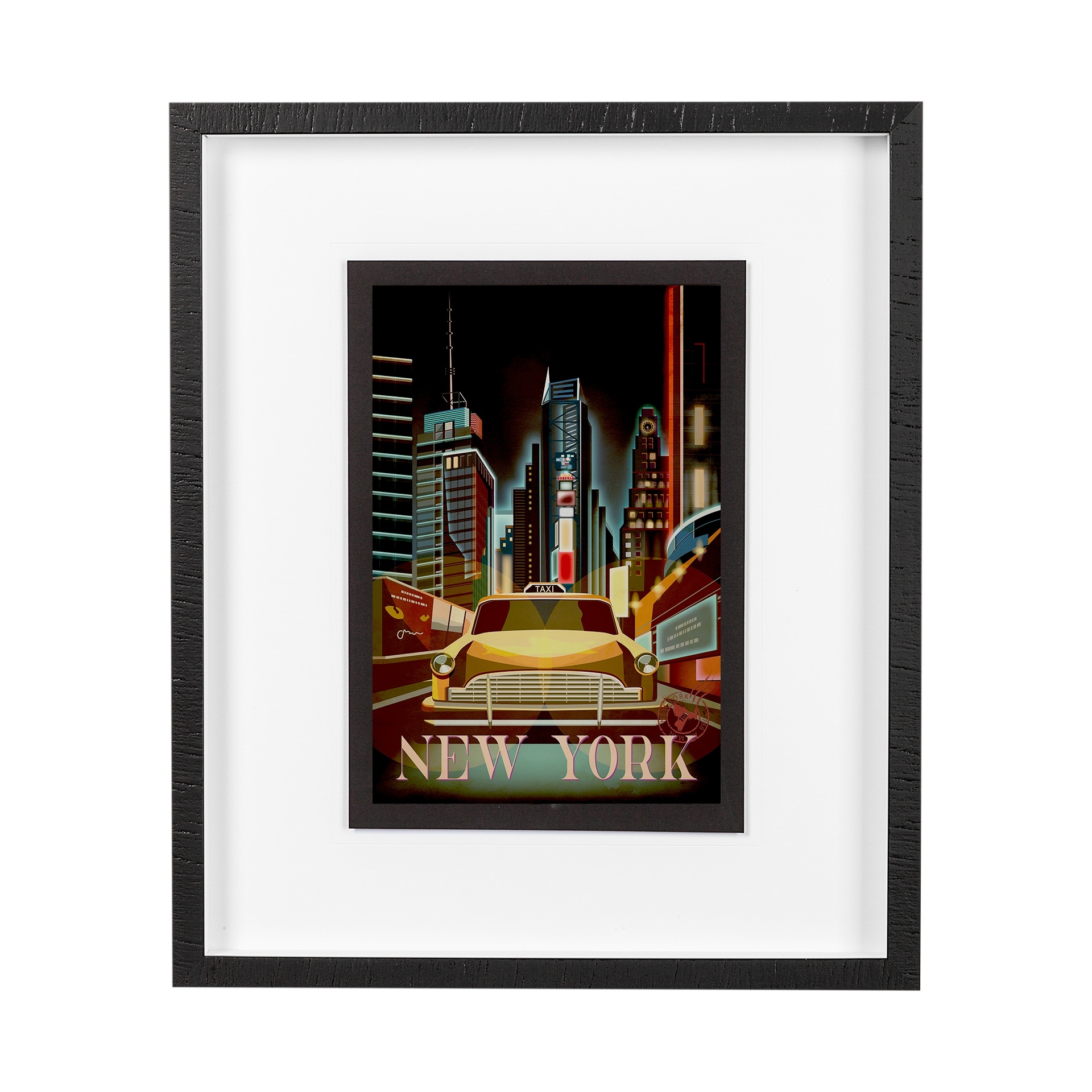 Mercana New York Go USA (M) by Mercana Studio a Framed Art Print Matted under Glass