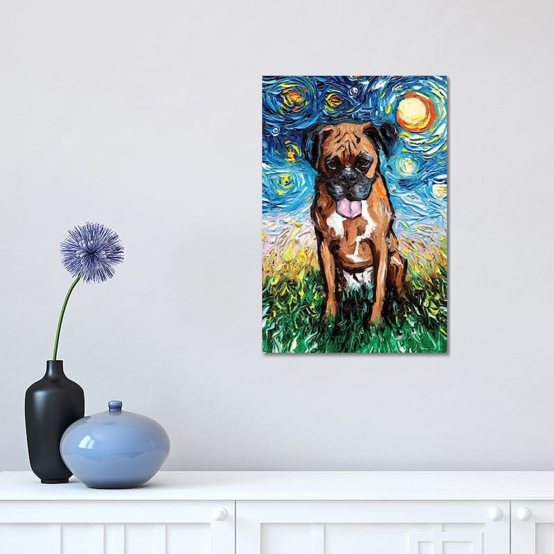 iCanvas "Boxer Night II" by Aja Trier Canvas Print - 18x12x1.5