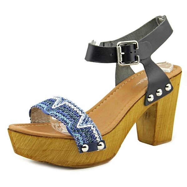 Charles David Cola Women Open Toe Leather Platform Sandal