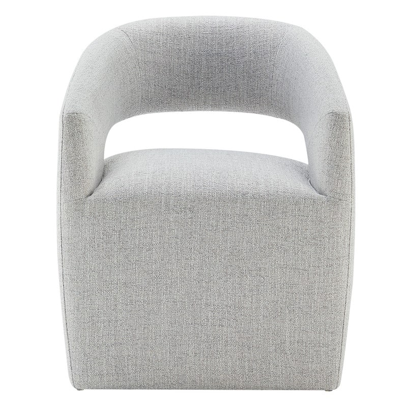 Joey Modern Barrel Dining Chair with Caster Wheels & Open Back Fully Assembled