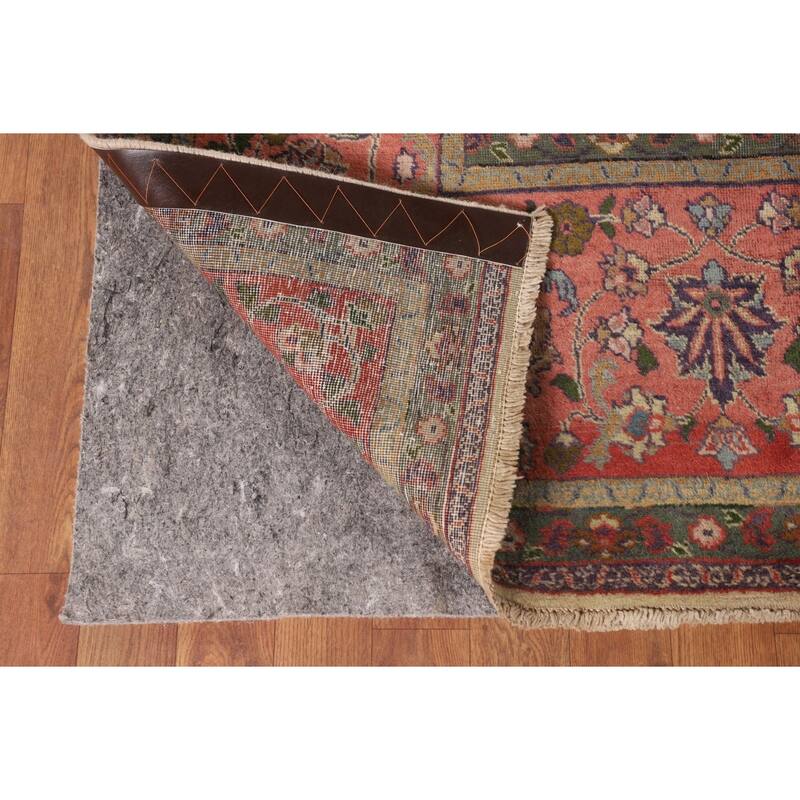 Vegetable Dye Signed Tabriz Persian Antique Rug Handmade Wool Carpet - 9'3"x 13'0"