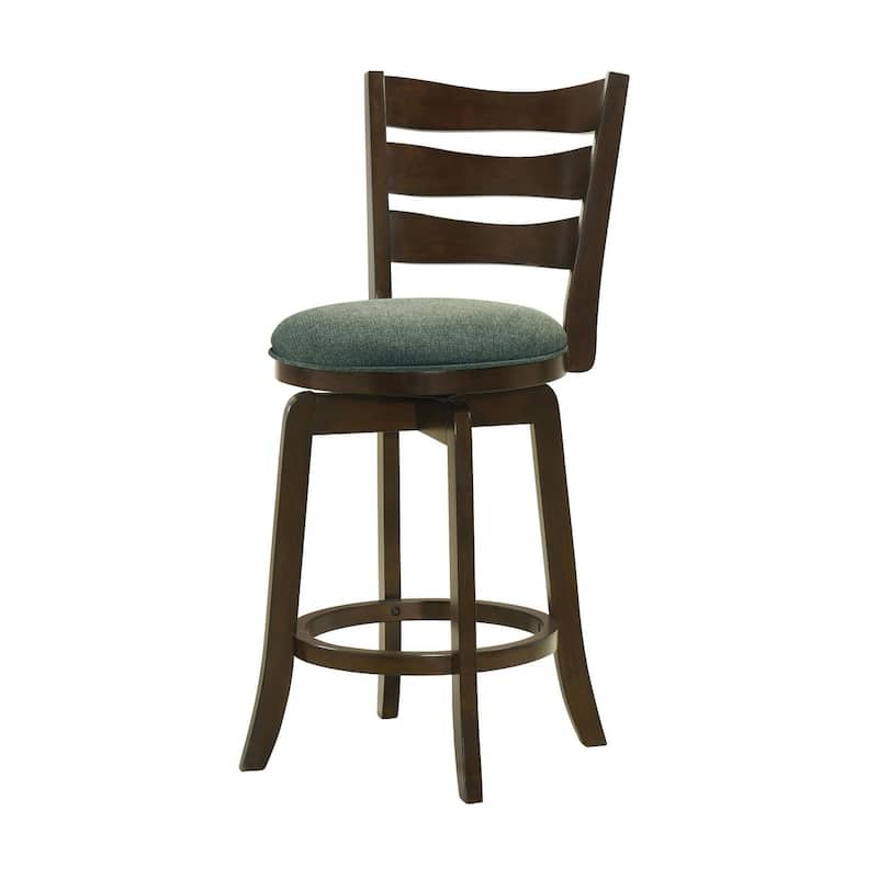 Fenster Ladder Back Swivel Stool with Upholstered Seat