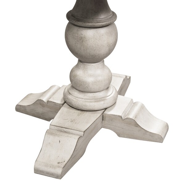 Heartland Antique White Round Pedestal Chair Side Table On Sale