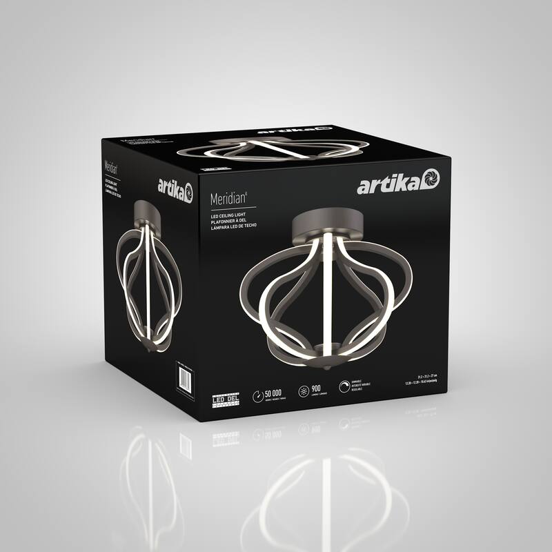 Artika Meridian LED Integrated Flush Mount, Black