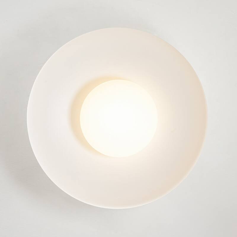 Scandinavian Iron Dome White Glass Dimmable LED Ceiling Light