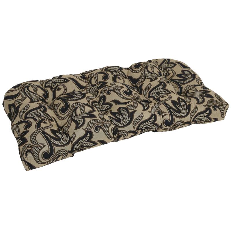 42-inch by 19-inch Rounded Back Tapestry Loveseat Cushion (Multiple Patterns) - 42 x 19 - Checkered Scroll