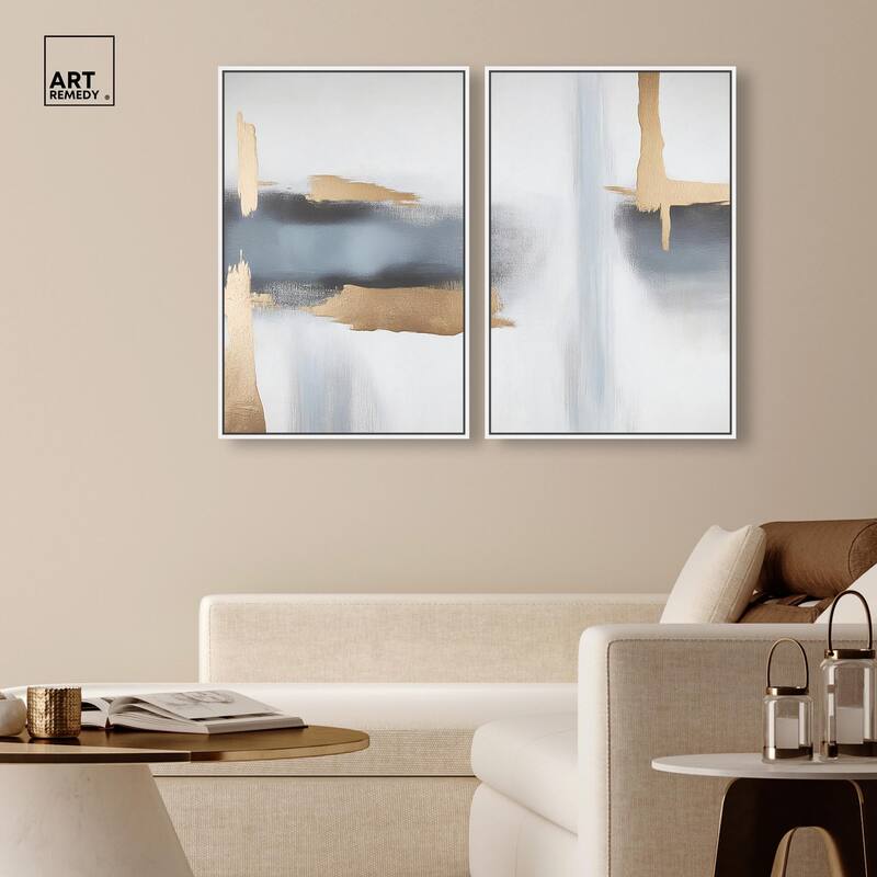 Visual Gold Vortex I Canvas Set of 2 by Art Remedy