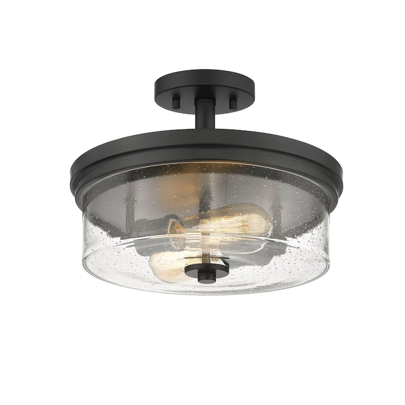 Bellevue Trigvey 2 Light 13" Wide Semi-Flush Drum Ceiling Fixture