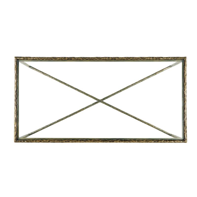 247 Shop At Home Lalia Modern Hammered Metal 3-Piece X-Brace Coffee Table Set