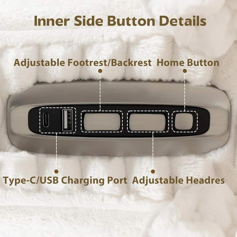 270° Swivel Velvet Recliner, Extra Wide Power Recliner Chair w/Heat Massage - USB & Type C Charging Port