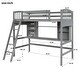 preview thumbnail 29 of 38, Twin size Loft Bed with Storage Shelves, Desk and Ladder, White