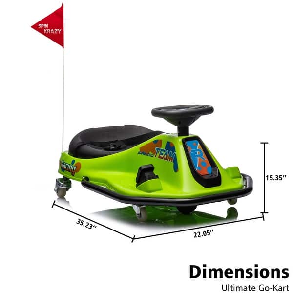 dimension image slide 2 of 7, 24V Ride on Car Electric Drifting Go Kart for Kids