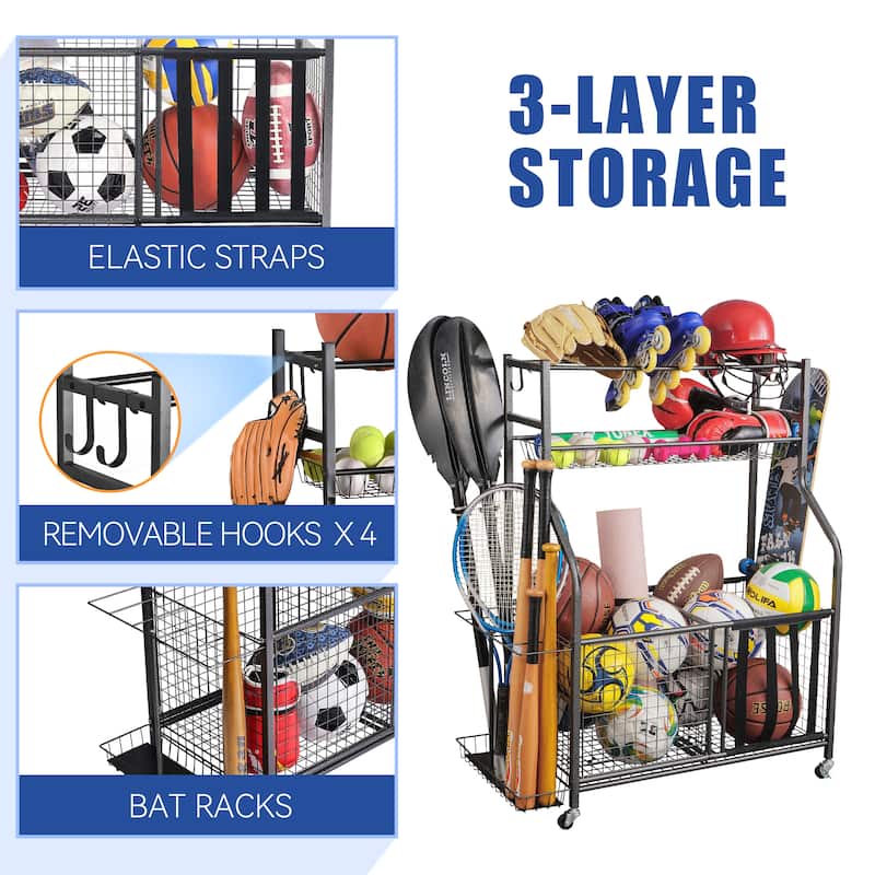 Sport Rack Sports Equipment Garage Organizer Sport Storage