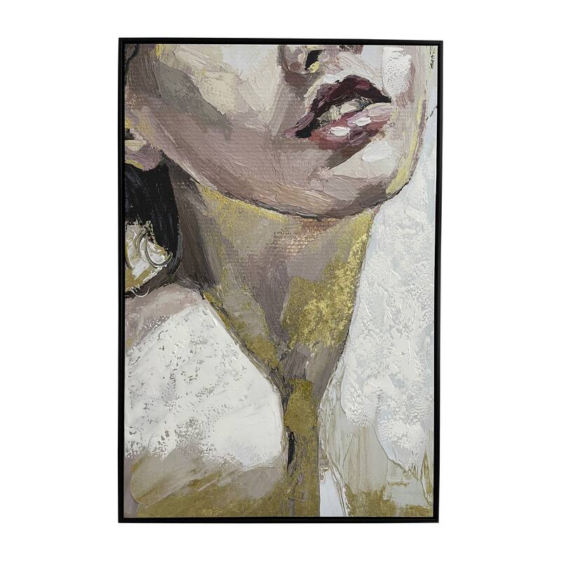Sagebrook Home 32x48 Framed Gold Leaf Portrait - MDF & PS Framework - 32" x 2" x 48"