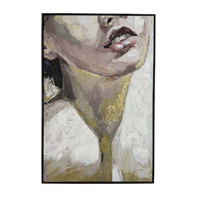 Sagebrook Home 32x48 Framed Gold Leaf Portrait - MDF & PS Framework