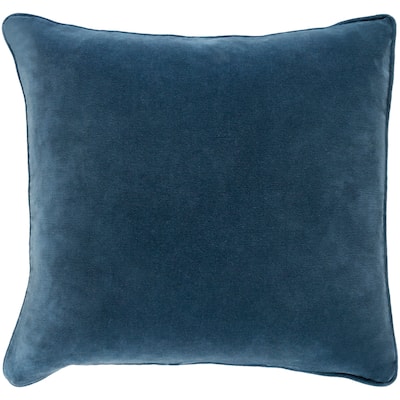 Decorative Vesey Dark Blue 18-inch Throw Pillow Cover