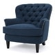 preview thumbnail 23 of 28, Tafton Tufted Oversized Fabric Club Chair by Christopher Knight Home - 33.50" L x 35.00" W x 34.50" H Dark Blue