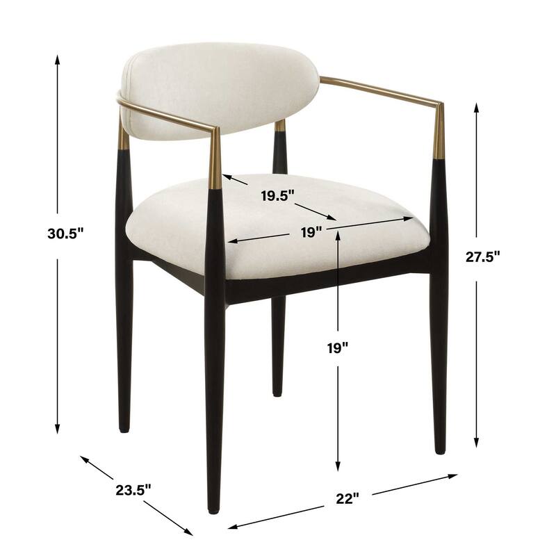 Uttermost Moxie White Dining Arm Chair